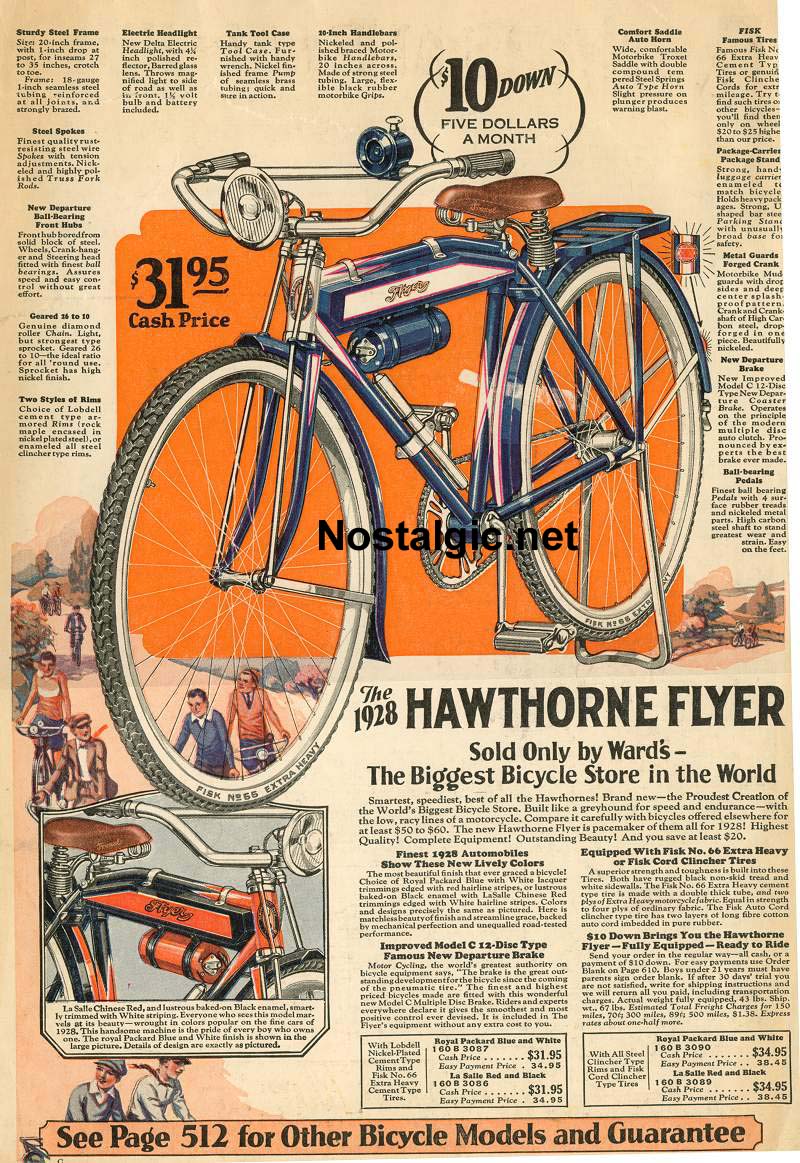 1928 Hawthorne Flyer Catalog Page Picture 1 Dave's Vintage Bicycles